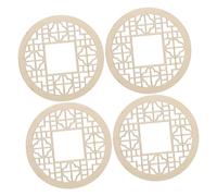 CIYODO 4Pcs Mini Wooden Window Frames Chinese Architectural Style Miniature Windows for Dollhouse and Model Crafting Detailed Engraved Design for Creative Play and DIY Projects