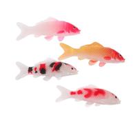 CIYODO 4pcs Miniature Carp Figurines Realistic Artificial Floating Aquarium Fish Ornaments for Fairy Garden Dollhouse DIY Terrarium Crafts Photography Props