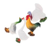 CIYODO 4Pcs Miniature Farm Animal Models Realistic Duck Goose and Chicken Figurines for Educational Play Home Decor Cake Toppers Durable Poultry Statues for Activities