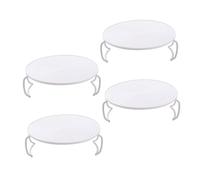 CIYODO 4pcs Multi-function Microwave Oven Heating Food Rack Layered Steaming Tray Holder Rounded Dish Storage for Kitchen Use