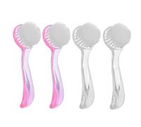 CIYODO 4pcs Nail Brush with Long Handle Grip Soft Bristle Fingernail Cleaner for Hands and Feet Lightweight Design Includes Pink and Transparent Brushes for Travel and Home Use