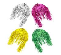 CIYODO 4pcs Natural Curly Costume Wigs in Silver Gold Rose Red Green Comfortable Breathable Design for Long Wear Easy Styling for Parties Events and Daily Use