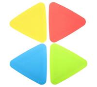 CIYODO 4pcs Non-skid Flat Triangle Markers for Soccer Training, 4-inch Colored Agility Cones in Red, Yellow, Green, and Blue for Sports Field and Gym Speed Drill