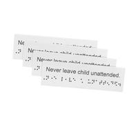 CIYODO 4Pcs Outdoor Plastic Braille Sign Board for Visually Impaired Portable Reusable Braille Label Signs with Clear Raised Letters Material for Blind Accessibility and Inclusion