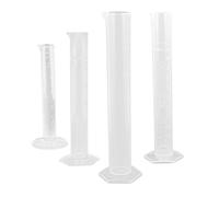 CIYODO 4pcs Plastic Graduated Cylinder Transparent Measuring Tubes with Graduations Chemical Resistant Laboratory Measuring Tool for School and Lab Use