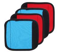 CIYODO 4PCS Pull-Up Bar Anti-Slip Grip Covers with Detachable Pads, Barbell and Dumbbell Handle Grip Sleeves, Weightlifting Hand Pads for Home Gym Fitness Equipment, Red and Sky Blue