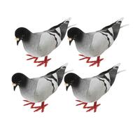 CIYODO 4pcs Realistic Foam Pigeon Models for Outdoor Garden Decoration Lifelike Artificial Birds for Photography Props Home Office Decor Unique Collectible Statues