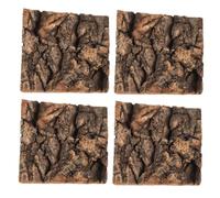 CIYODO 4pcs Reptile Climbing Platform and Hideout for Terrariums Bark Design for Lizards Snakes Turtles Amphibians Fit Aquarium Decorations