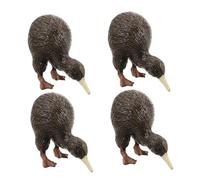 CIYODO 4pcs Resin Kiwi Bird Figurines Realistic Faux Birds Home Decor for Indoor Garden Craft Display Educational Wildlife Models