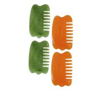 CIYODO 4Pcs Resin Massage Combs for Scalp Head Massage Board with Smooth Texture Stimulates Circulation and Relieves Headache Practical Hair Care Tools in Orange and Green