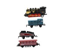 CIYODO 4Pcs Retro Alloy Steam Train Set Pull Back Model Vehicles for Boys Educational Play Vehicles Black