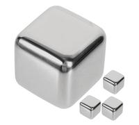 CIYODO 4Pcs Reusable Stainless Steel Whiskey Rocks Food-Grade Metal Ice Cubes for Bar Home Restaurant Use Convenient Drink Chilling Stones and Tasteless