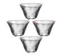 CIYODO 4pcs Sake Cups Japanese Style Glass Tea Cups 70ml | Glass, Gold Rim and Foil Accents, Frosted Hand-fired Finish, Gift-ready for Tea Drinkers and Gatherings