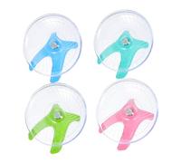 CIYODO 4pcs Silent Hamster Exercise Wheels with Reinforced Base Whisper-quiet Flying Saucer Running Tray for Small Pets Including Chinchillas Hedgehogs Mice Gerbils and Rats Transparent