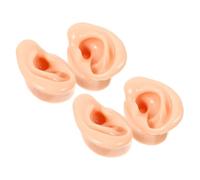 CIYODO 4pcs Silicone Ear Model Flexible Lifelike Human Ear Prop for Jewelry Display and Piercing Practice Soft Realistic Silicone Mannequin for Showcase