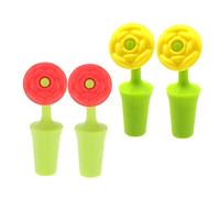 CIYODO 4pcs Silicone Rose Shaped Wine Bottle Stoppers Reusable Air Tight Beverage Closures in Red Yellow Flexible Sealers for Bar Party and Wine Tasting