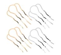 CIYODO 4pcs U-shaped Hairpins Metal Hair Forks for Women Vintage Chinese-style Bun Holder Hair Sticks with Four-prong Secure Grip Decorative Side Combs for Weddings and Elegant Updos
