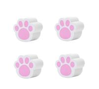 CIYODO 4pcs White Cat Claw Cleaning Sponges for Mirrors and Glass Windows Flexible Adhesive Design Multipurpose Cleaning Sponge Scrubbers for Bathroom Use