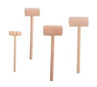 CIYODO 4Pcs Wooden Crab Mallet Safe Seafood Cracking Hammers for Lobster Oysters and Shellfish Comfortable Grip Smooth Finish for DIY Projects and Jewelry Making