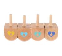 CIYODO 4Pcs Wooden Dreidels for Hanukkah Party Natural Wood Spin for Family Fun DIY Crafts Promote Motor Skills and Stress Relief