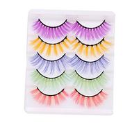 CIYODO 5 Pairs Colorful Soft False Lashes for Women Thick Wispy Eyelashes Simulation Fur Lightweight Natural Look Fake Eyelash for Beginners Party and Daily Wear
