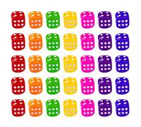 CIYODO 50 Pcs Colorful Transparent Acrylic Dice Gambling Game Dice for Board Games Parties Ktv Night Bars Random Colors Lightweight Easy to Read for Events Random Color