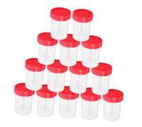 CIYODO 50 Pcs Plastic Specimen Cups with Leak Spiral Covers for Laboratory Stool Sample Collection Practical Test Containers for Pathology and Cytology Sample Preparation Random Color