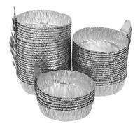 CIYODO 50Pcs Aluminum Sample Weighing Trays Stackable Foil Containers for Laboratory Mixing and Measurement