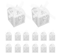 CIYODO 50pcs Bridal Party Containers Candy Empty Chocolate Boxes Snack Boxes Wedding Dessert Bag Treat Bags Birthday Treat Holders White