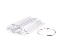 CIYODO 50pcs Clear Fan Nail Display Sticks with Ring Removable Color Chart for Gel Acrylic Fiberglass Nail Art Practice Manicure Organizer for Salon and Home Use