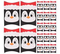 CIYODO 50pcs Kraft Paper Christmas Pillow Boxes Vintage Holiday Favor Treat Packaging for Candy Cookies Easy Assembly Kraft Paper Wrapping Party Favors