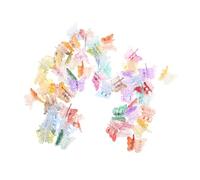CIYODO 50pcs Mini Butterfly Hair Clips Colorful Small Claw Clips for Women Plastic Pastel Hair Accessories Easy to Use for Styling and Securing Hairstyles