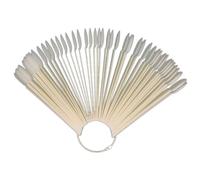 CIYODO 50pcs Nail Polish Color Sticks Practice Nail Tips for Manicure Training Smooth Fan Shaped Display Tools and Color Selection