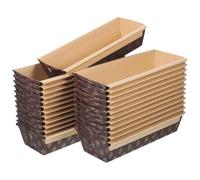 CIYODO 50Pcs Rectangle Paper Loaf Pans 200X65X45Mm - Greaseproof Disposable Paper Baking Pan Liners for Small Bread Loaves, Cake Molds, and Homemade Baking in Oven and Air Fryer