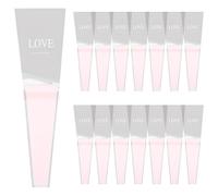 CIYODO 50pcs Transparent Dual-color Flower Packaging Bags for Single Roses Bouquet Wrap Sleeves with Open Top and Bottom Floral Supply Wraps for Valentine Day and Special Occasions