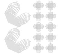 CIYODO 50Pcs White Hollow-Out Cage Chocolate Wrappers Candy Holders Truffle Paper Boxes for Wedding Party Celebration Packaging