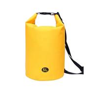 CIYODO 5L Waterproof PVC Inflatable Dry Bag for Rafting and Kayaking, Yellow Foldable Storage Gear Bag Mesh Fabric, Outdoor Floating Swim Buoy for Camping and Water Sports