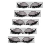 CIYODO 5pairs Lazy Person Eye Makeup Set Eyeshadow Lash Patches Stick Design for Halloween Party Makeup No Mess Application