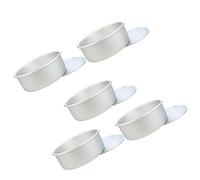 CIYODO 5pcs Aluminum Alloy Mini Round Cake Molds Non Stick Live Bottom Removable Base Baking Pans for Pies Cookies and Desserts Silver