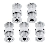 CIYODO 5pcs Aluminum Timing Belt Idler Pulley Teeth Bore Synchronous Wheel for Printer Replacement Drive Gear Silver