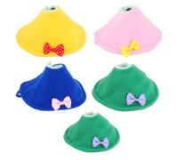 CIYODO 5PCS Anti-biting Pet Bird Collars Protective Parrot Neckbands with Neck Cape, Multi-color Random Size for Parrots, Budgerigars, Cockatiels, and Small Birds