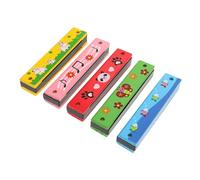 CIYODO 5pcs Boys and Girls Harmonica Wood Harmonica Educational Instruments Toy for Boy Girl Musical Instrument for Beginners Fun Party Favor