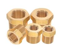 CIYODO 5PCS Brass Reducer Bushing Assortment Npt Male to Female Pipe Fittings Hexagonal Design for Easy Installation Connectors for Water Air Oil Tubing