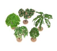 CIYODO 5pcs Diorama Model Trees for DIY Landscape Projects Sturdy Indoor Decorations with Wood Bases for Train Scenery and Creative Displays