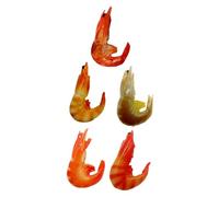 CIYODO 5pcs Lifelike Simulation Shrimp Food Models Realistic Fake Food Ornaments for Home Decoration Photography Props Early Childhood Teaching Tools Random Color Random Color