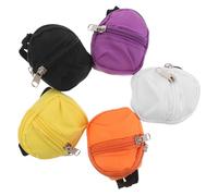 CIYODO 5pcs Mini Keychain Backpack Coin Purse Multifunctional Zipper Doll Backpack Charm for Keys and Small Items Compact Small Change Holder for School Bags Party Favors Travel