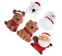 CIYODO 5pcs Mini Snowman Christmas Ornaments Fish Tank Resin Decor Xmas Figurine Miniatures