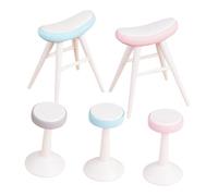 CIYODO 5Pcs Miniature Plastic Chair Cute Dollhouse Stool Models for DIY Micro Landscape Furniture Props for Pretend Play and Creative Decoration