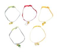 CIYODO 5pcs Pet Collars for Cats and Dogs Safety Collars with Elastic Strap and Bell Bright Colored Avocado Pendant Easy to Durable for Long Term Use