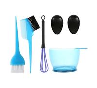 CIYODO 5pcs Professional Hair Dyeing Kit Blue Hair Coloring Tools Set with Mixing Bowl Whisk Brush Earmuffs Washable Reusable Plastic for Home and Salon Use